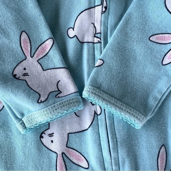 Carter’s Easter Bunny Zip Front One-Piece Footed Sleeper Baby 6 Months Blue GUC - Picture 8 of 11